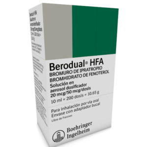 BERODUAL HFA 20 MCG 50 MCG AEROSOL X 10 ML X 200 DOSIS