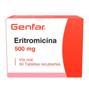 ERITROMICINA 500 MG TABLETA RECUBIERTA