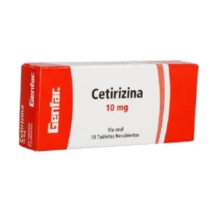 CETIRIZINA 10 MG TABLETA RECUBIERTA