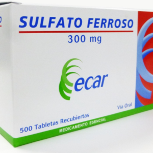 SULFATO FERROSO 300 MG TABLETA RECUBIERTA