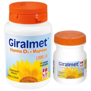 GIRALMET VITAMINA D3 1000 UI+MAGNESIO TABLETA MASTICABLE