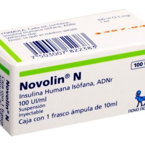 NOVOLIN N 100 UI ML SOLUCION INYECTABLE X 10 ML