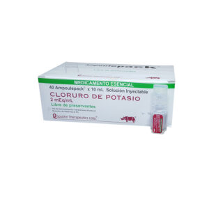 CLORURO DE POTASIO 2 mEq ML SOLUCION INYECTABLE X 10 ML