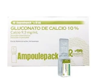 GLUCONATO DE CALCIO 10% SOLUCION INYECTABLE X 10 ML