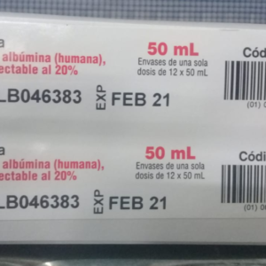 LEXBUMIN 20% SOLUCION INYECTABLE X 50 ML